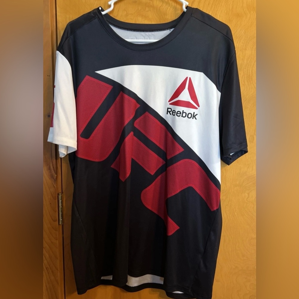 Reebok Black and Red UFC Men's Shirt